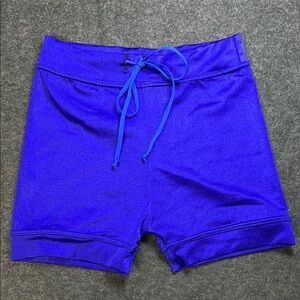 Rich Royal Banded Spandex Dance Shorts NWOT